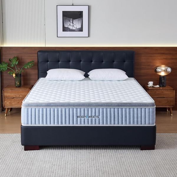 25 cm hohe atmungsaktive 7-Zonen Tonnentaschenfederkernmatratze mit Memory-Foam und punktelastischer Unterstuetzung, Haertegrad H3 180 x 200 cm