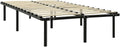Modern gestaltetes schwarzes Metallbett mit vollwertigem Lattenrost, belastbares Doppel- und Ehebettgestell fuer den taeglichen Gebrauch 120 x 200 cm