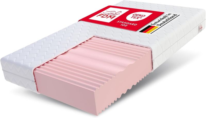 24 cm hohe zweiseitige 7-Zonen Kaltschaum-Rollmatratze aus HR-Schaum, flexible H3/H4 Haerte, hypoallergener waschbarer Jersey-Bezug Oeko-Tex zertifiziert 160 x 200 cm