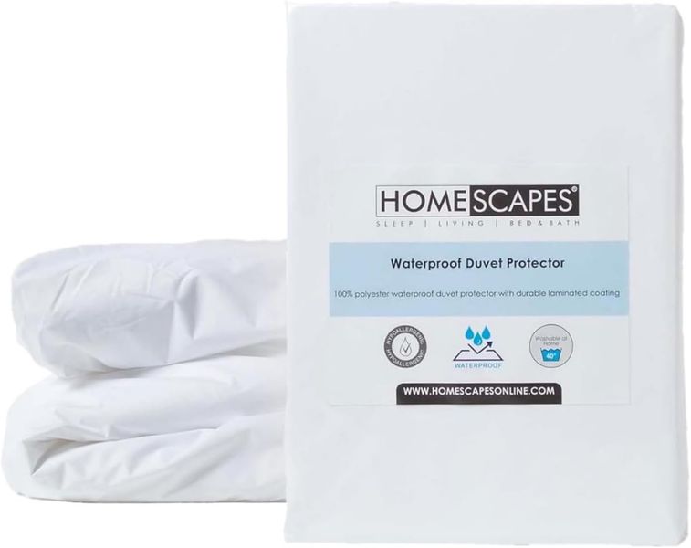 Hypoallergener wasserdichter Bettdeckenschoner mit waschbarem Gewebe, komfortable Schutzabdeckung 230 x 220 cm