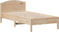 Hochwertiges Einzelbett aus massivem Kiefernholz mit dekorativem Kopfteil und stabiler Lattenrostkonstruktion, klassisches Holzmoebel 100 x 200 cm
